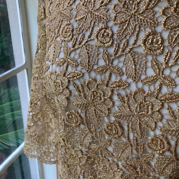 Milly Metallic Gold Lace Dress✨ - Picture 5 of 13